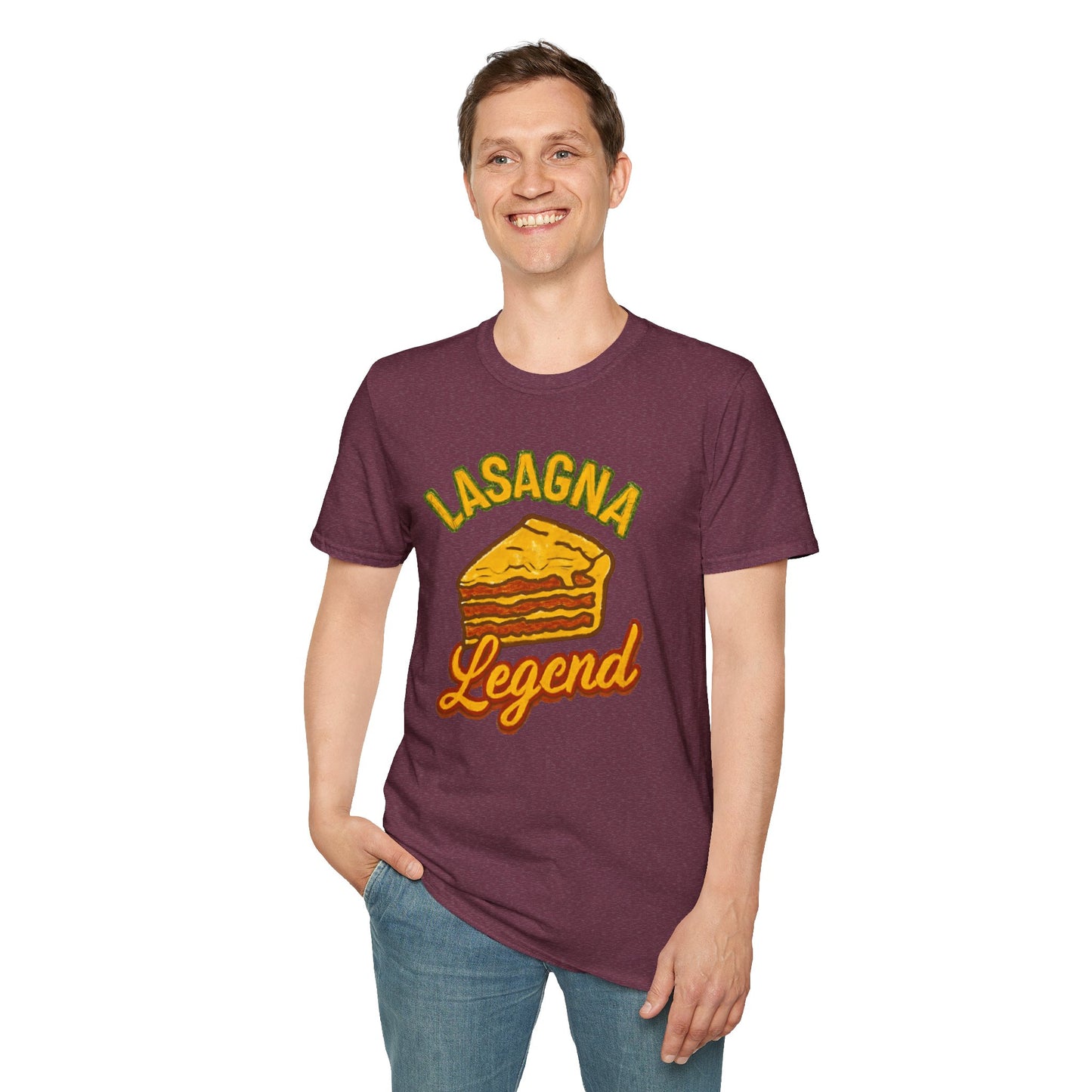 Lasagna Legend Unisex Softstyle T-Shirt, Fun Foodie Tee, Cooking Humor Shirt, Gift for Chefs, Casual Everyday Wear