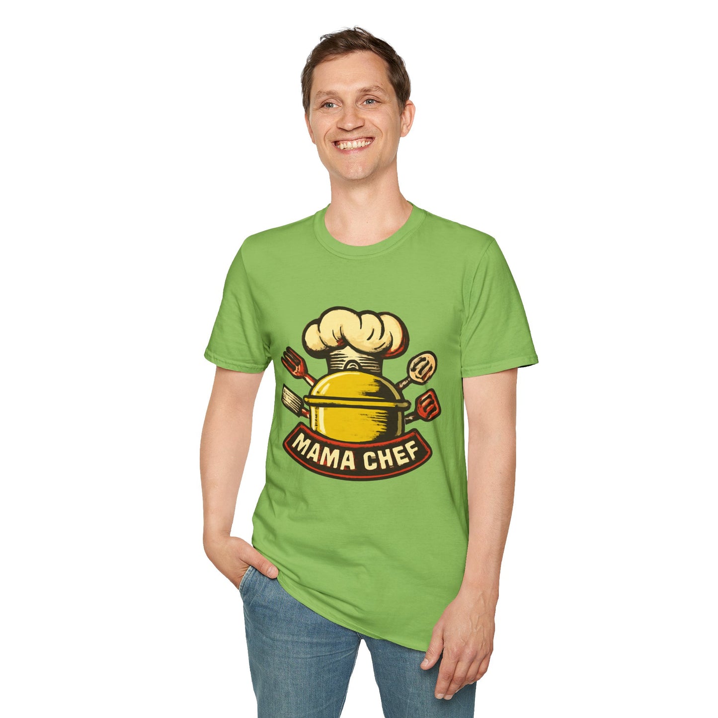 Mama Chef Unisex Softstyle T-Shirt, Cooking Gift, Foodie Apparel, Chef Shirt, Kitchen Lover Tee, Culinary Humor