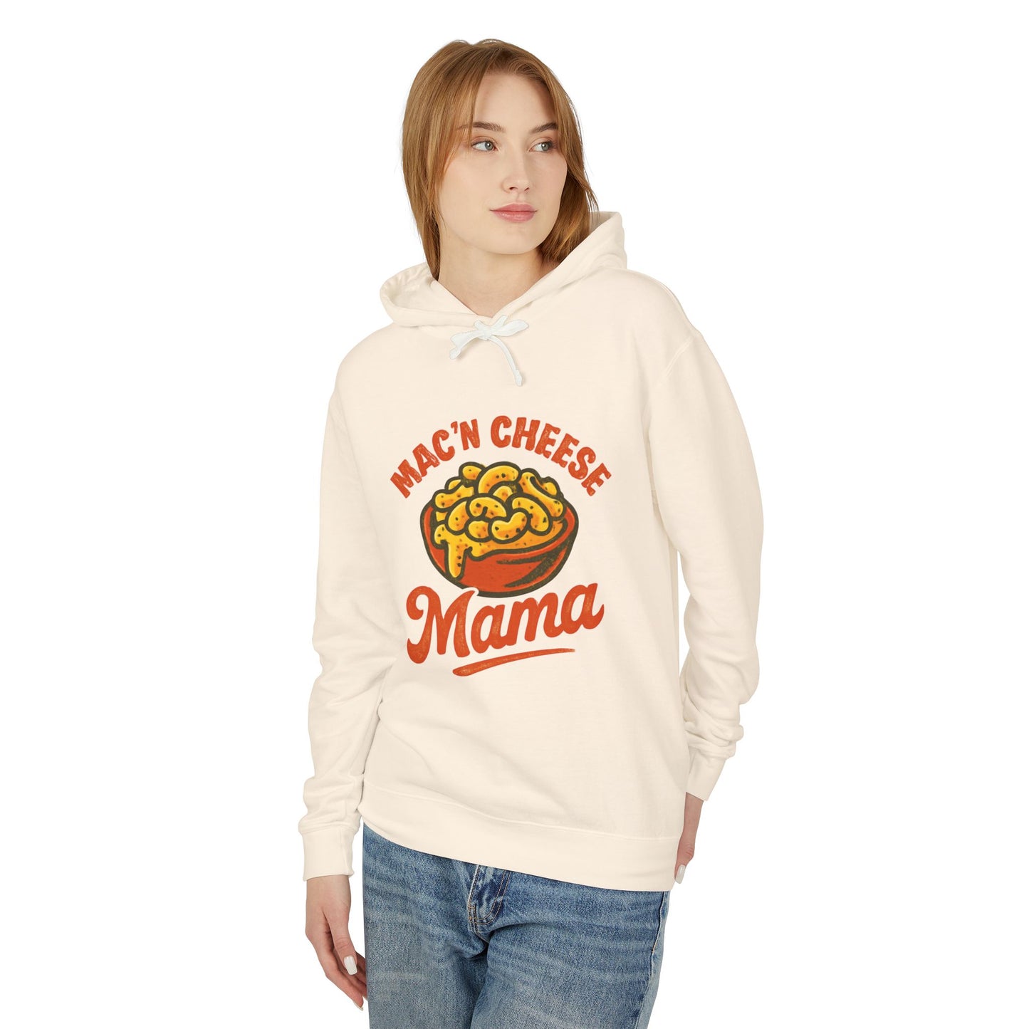 Mac 'n Cheese Mama Unisex Lightweight Hooded Sweatshirt | Cozy Gift for Food Lovers, Mother's Day, Cute Casual Wear, Fun Kitchen [...]