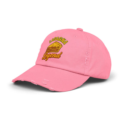 Lasagna Legend Unisex Distressed Cap, Funny Foodie Hat, Cooking Gift, Casual Wear, Culinary Humor, Cap for Food Lovers