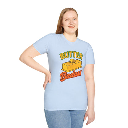 Butter Badass Unisex T-Shirt | Funny Graphic Tee | Casual Wear for Foodies, Unique Gift for Birthdays, Funny Gift, Summer Style