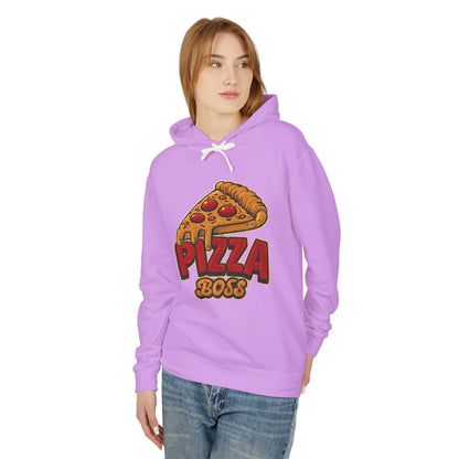 Pizza Boss Unisex Lightweight Hooded Sweatshirt, Funny Gift, Pizza Lover Apparel, Casual Wear, Foodie Fashion, Unique Hoodie