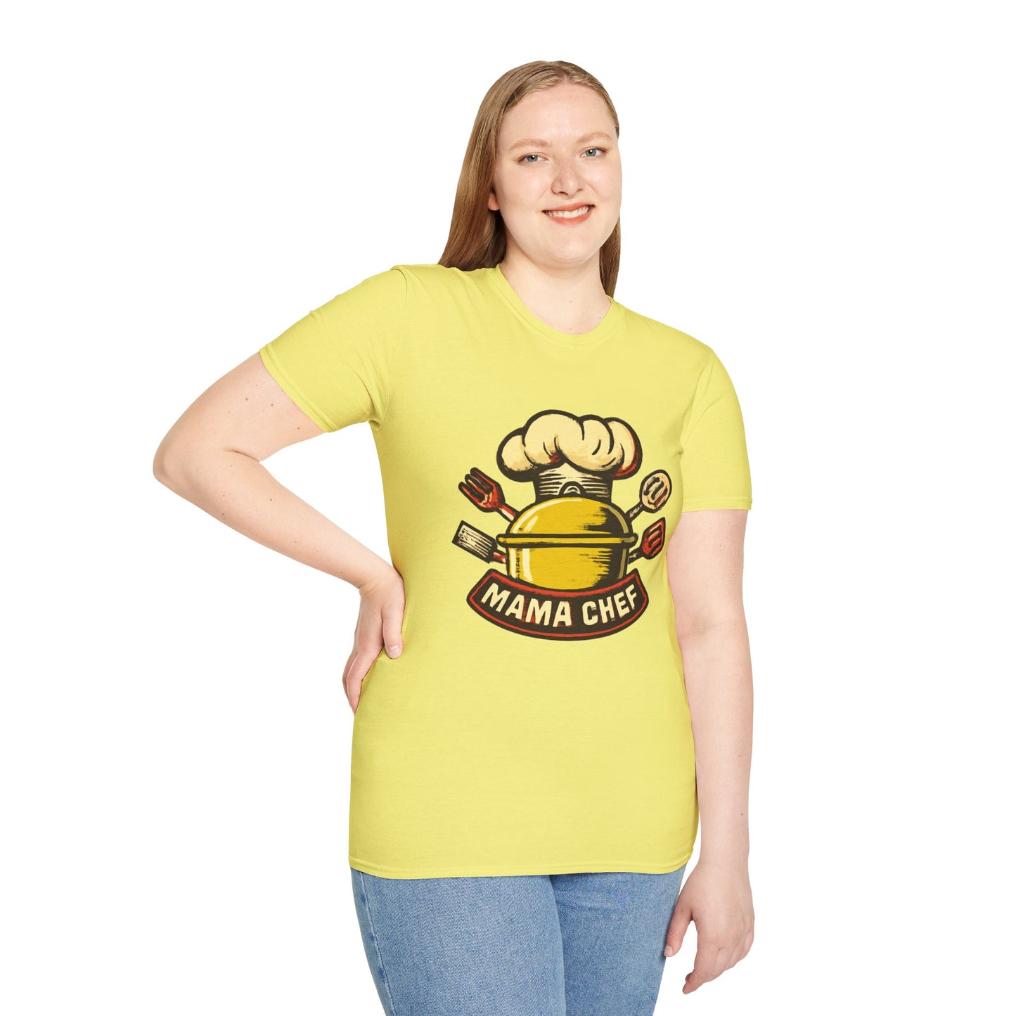 Mama Chef Unisex Softstyle T-Shirt, Cooking Gift, Foodie Apparel, Chef Shirt, Kitchen Lover Tee, Culinary Humor
