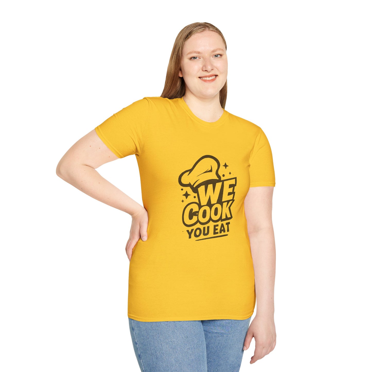 Chef's Humor T-Shirt, Funny Cooking Top, We Cook You Eat Tee, Gift for Foodies, Unisex Kitchen Shirt