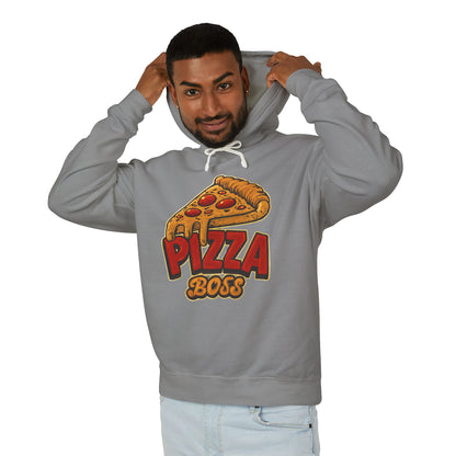 Pizza Boss Unisex Lightweight Hooded Sweatshirt, Funny Gift, Pizza Lover Apparel, Casual Wear, Foodie Fashion, Unique Hoodie