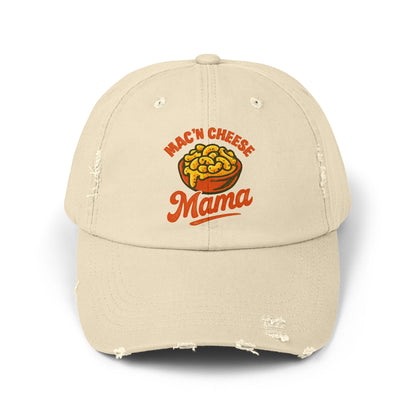 Mac n Cheese Mama Distressed Cap, Funny Baseball Hat, Gift for Chefs, Foodie Apparel, Cooking Mom Gift, Trendy Unisex Hat