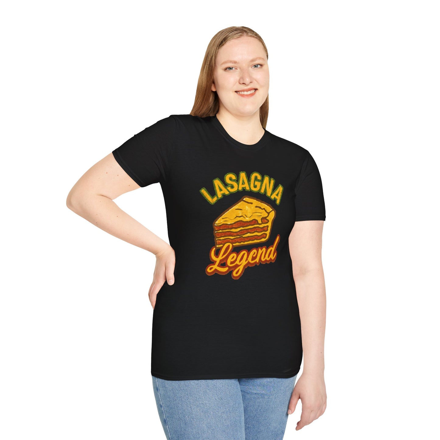 Lasagna Legend Unisex Softstyle T-Shirt, Fun Foodie Tee, Cooking Humor Shirt, Gift for Chefs, Casual Everyday Wear