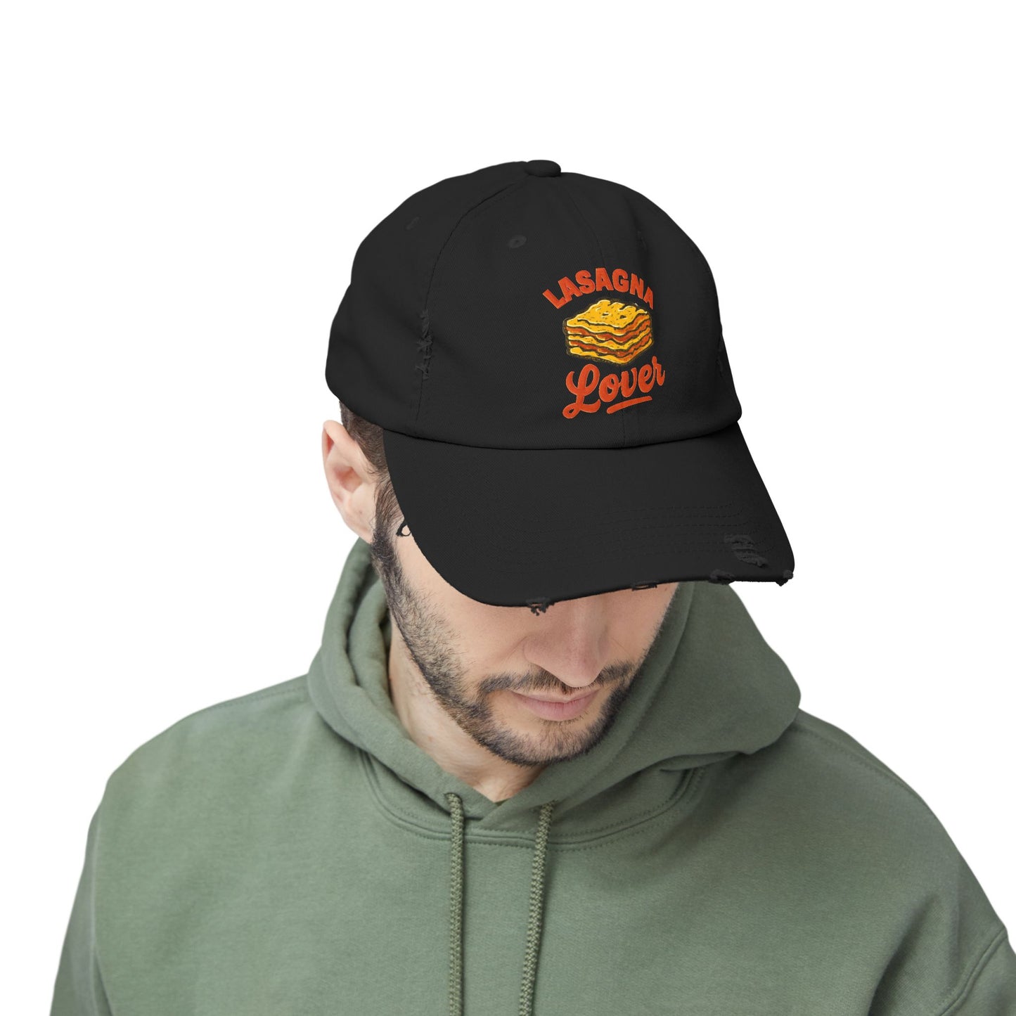 Lasagna Lover Distressed Cap | Fun Foodie Hat, Gift for Chefs, Cooking Enthusiasts, Casual Style Accessories, Foodie Fashion
