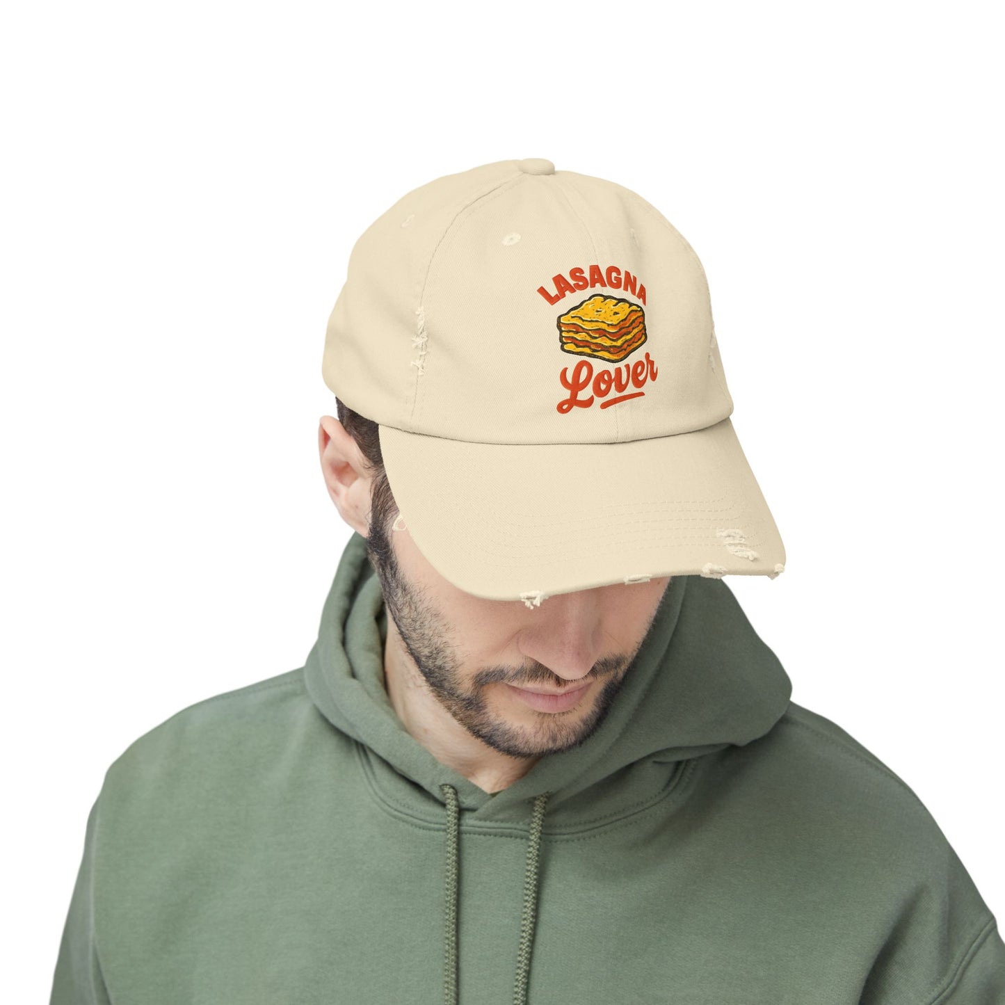 Lasagna Lover Distressed Cap | Fun Foodie Hat, Gift for Chefs, Cooking Enthusiasts, Casual Style Accessories, Foodie Fashion