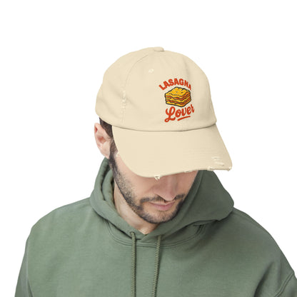 Lasagna Lover Distressed Cap | Fun Foodie Hat, Gift for Chefs, Cooking Enthusiasts, Casual Style Accessories, Foodie Fashion