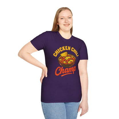 Chicken Chili Champ T-Shirt, Funny Cooking Shirt, Unisex Graphic Tee, Gift for Food Lovers, Casual Wear, Kitchen Humor
