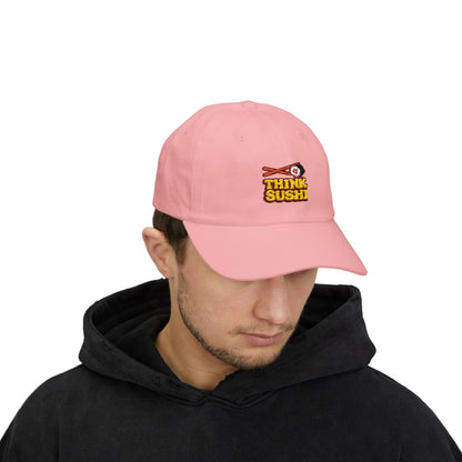Sushi Lover's Dad Cap | Think Sushi Hat, Casual Wear, Summer Accessory, Gift for Foodies, Trendy Headwear