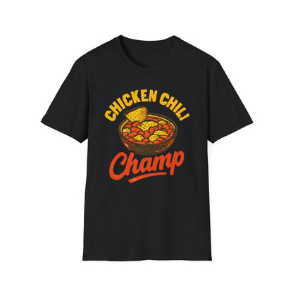 Chicken Chili Champ T-Shirt, Funny Cooking Shirt, Unisex Graphic Tee, Gift for Food Lovers, Casual Wear, Kitchen Humor