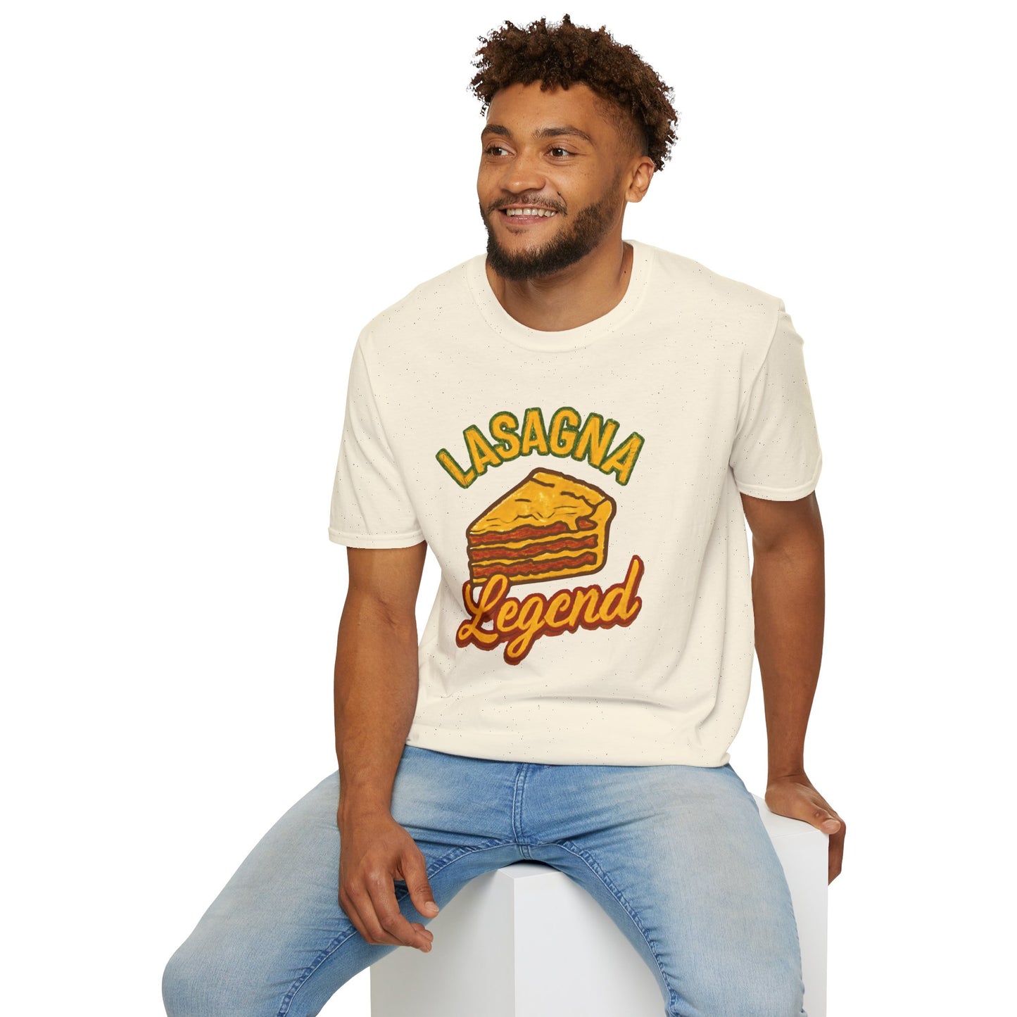 Lasagna Legend Unisex Softstyle T-Shirt, Fun Foodie Tee, Cooking Humor Shirt, Gift for Chefs, Casual Everyday Wear