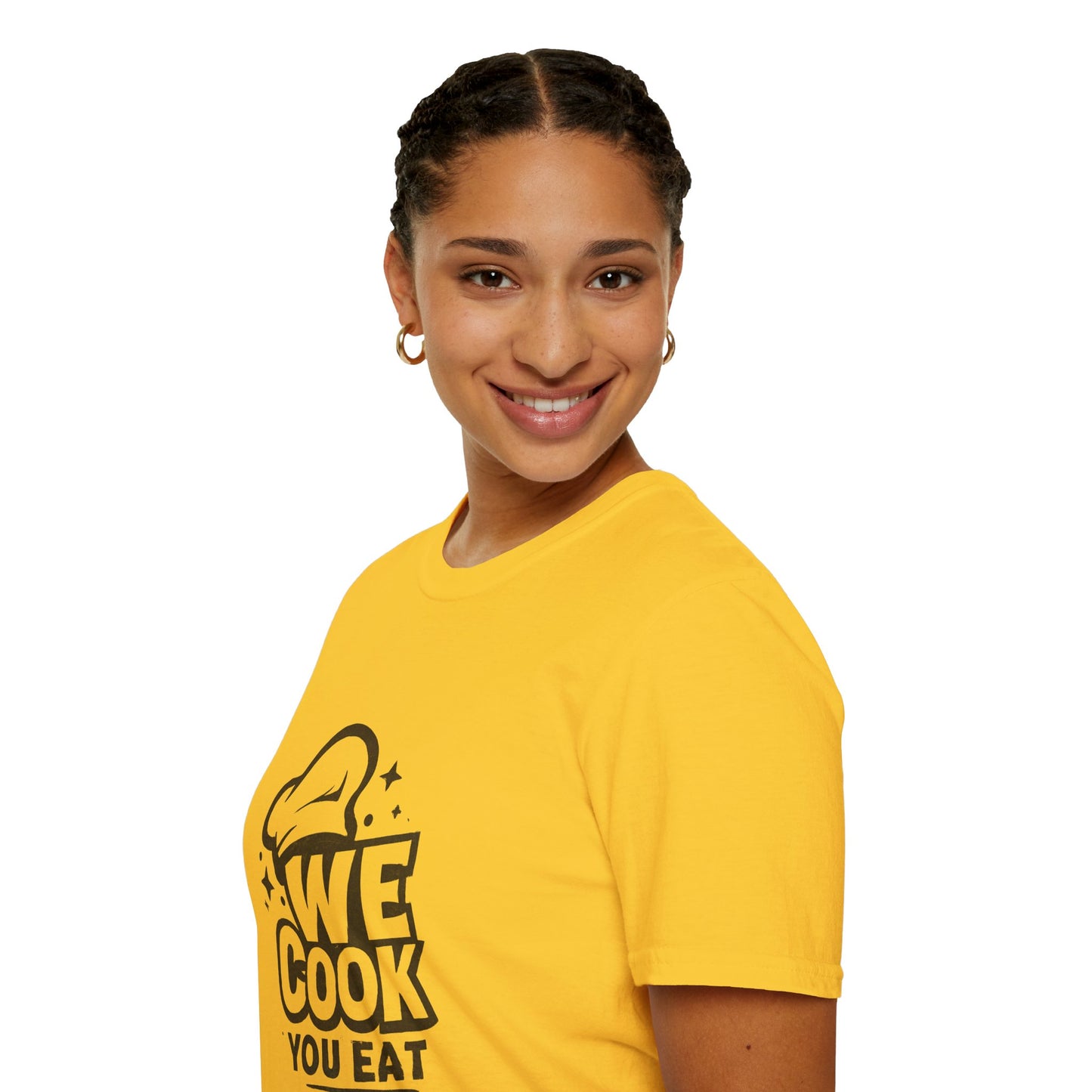 Chef's Humor T-Shirt, Funny Cooking Top, We Cook You Eat Tee, Gift for Foodies, Unisex Kitchen Shirt