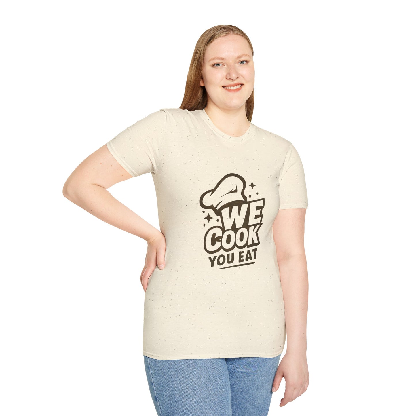 Chef's Humor T-Shirt, Funny Cooking Top, We Cook You Eat Tee, Gift for Foodies, Unisex Kitchen Shirt