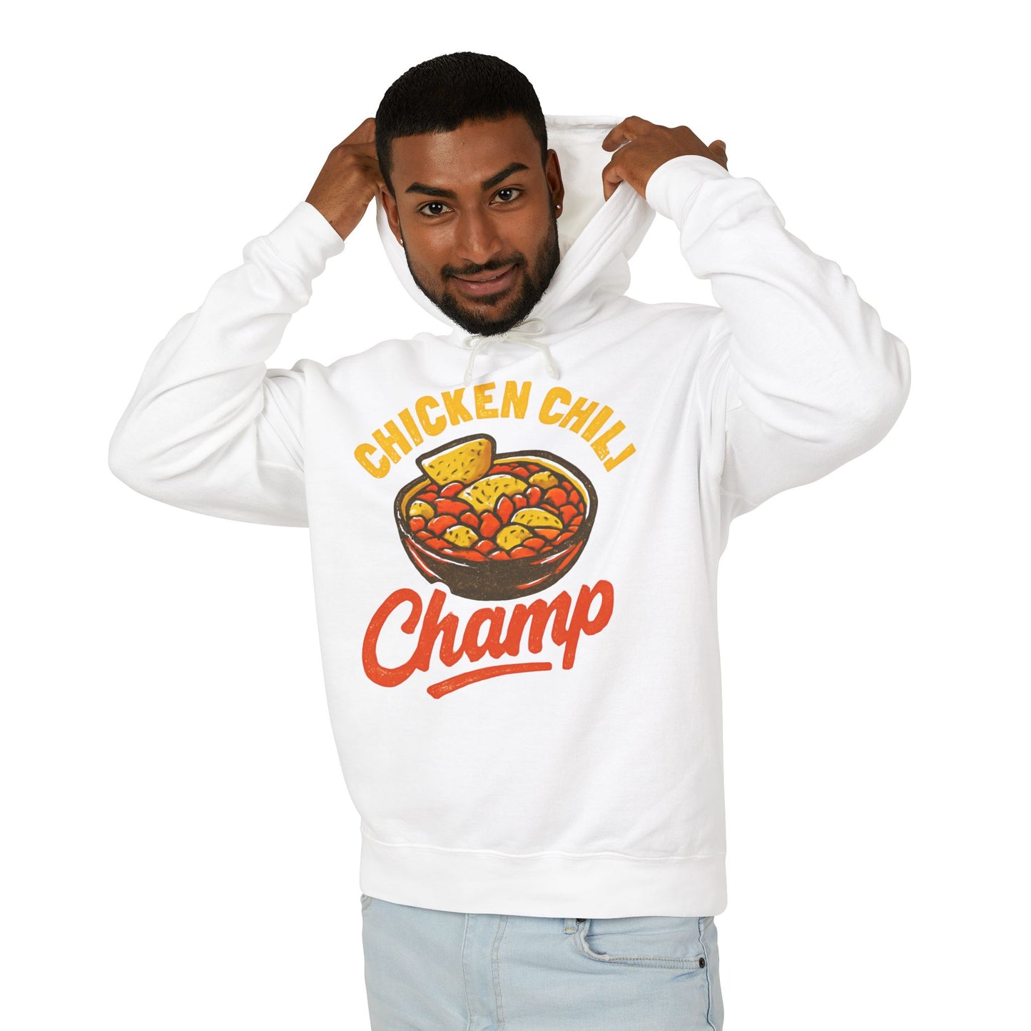 Chicken Chili Champ Unisex Lightweight Hooded Sweatshirt, Perfect for Foodies, Cooking Events, Gifts for Chefs, Winter Wear, Casual Style