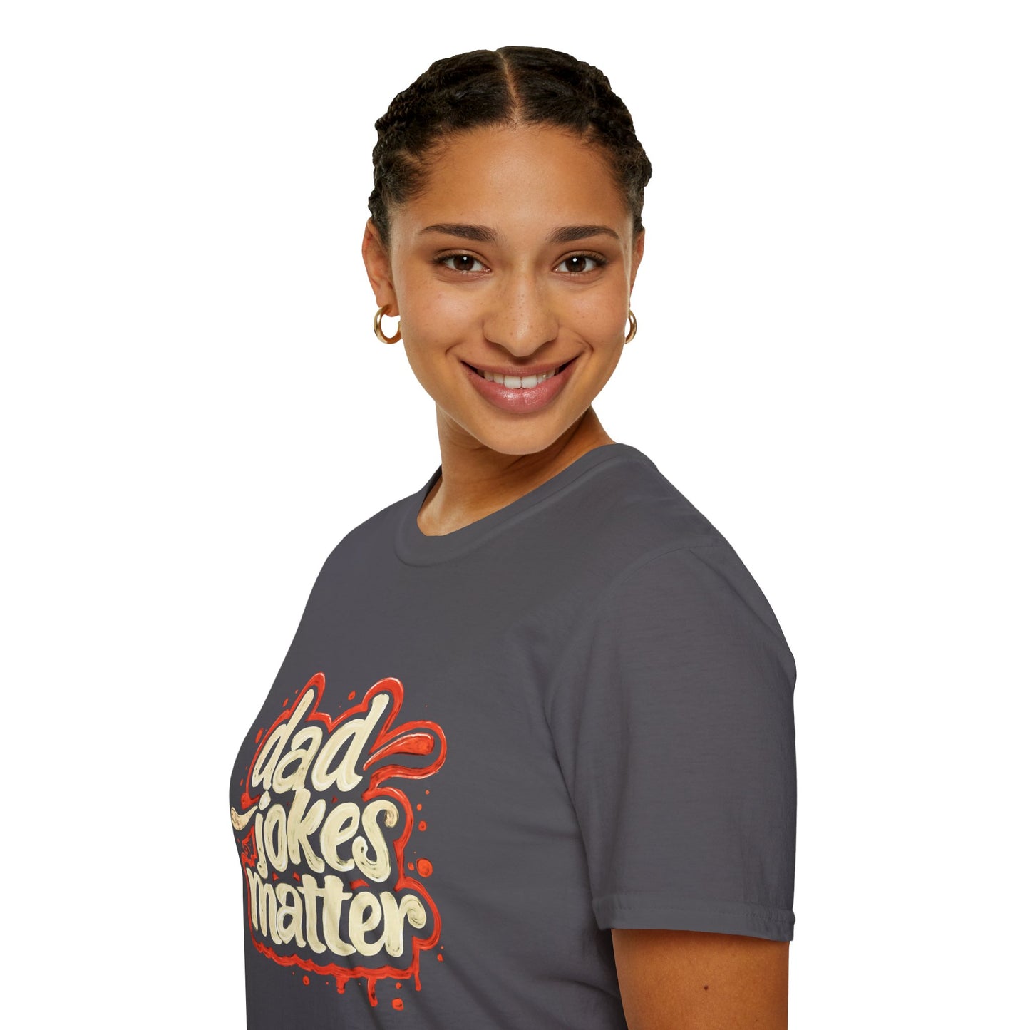 Dad Jokes Matter T-Shirt - Funny Gift for Dads, Father’s Day Apparel, Unisex Softstyle Tee, Humorous Dad T-Shirt, Casual Wear