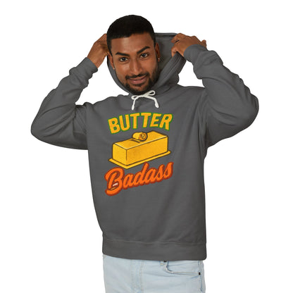 Butter Badass Hoodie - Fun Unisex Lightweight Sweatshirt, Gifts for Foodies, Casual Wear, Birthday, Kitchen Humor