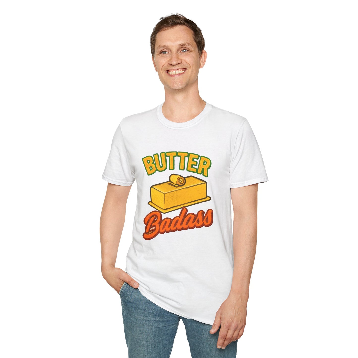 Butter Badass Unisex T-Shirt | Funny Graphic Tee | Casual Wear for Foodies, Unique Gift for Birthdays, Funny Gift, Summer Style