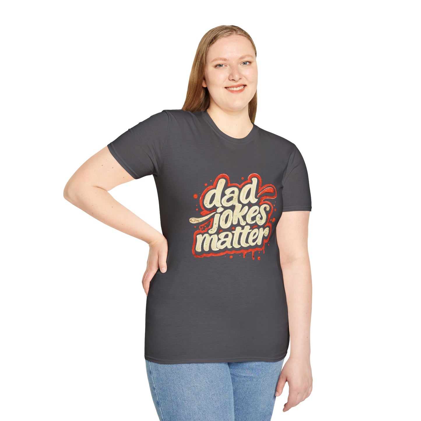 Dad Jokes Matter T-Shirt - Funny Gift for Dads, Father’s Day Apparel, Unisex Softstyle Tee, Humorous Dad T-Shirt, Casual Wear