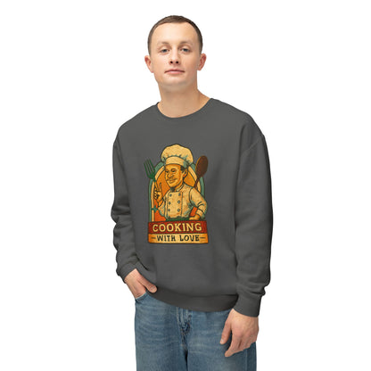 Cooking with Love Crewneck Sweatshirt - Perfect Gift for Chefs, Foodies, Kitchen Decor, Cooking Lovers, Cozy Wear