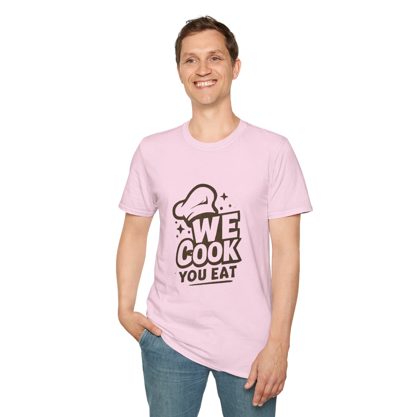 Chef's Humor T-Shirt, Funny Cooking Top, We Cook You Eat Tee, Gift for Foodies, Unisex Kitchen Shirt