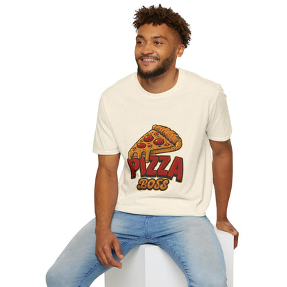 Pizza Boss Unisex Softstyle T-Shirt - Fun Foodie Gift, Casual Wear, Kitchen Enthusiast, Birthday Present, Pizza Lover Apparel