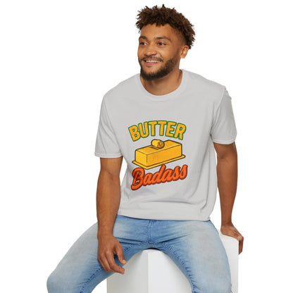 Butter Badass Unisex T-Shirt | Funny Graphic Tee | Casual Wear for Foodies, Unique Gift for Birthdays, Funny Gift, Summer Style