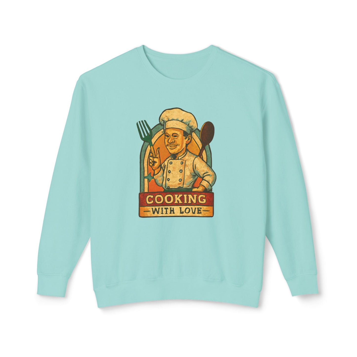 Cooking with Love Crewneck Sweatshirt - Perfect Gift for Chefs, Foodies, Kitchen Decor, Cooking Lovers, Cozy Wear