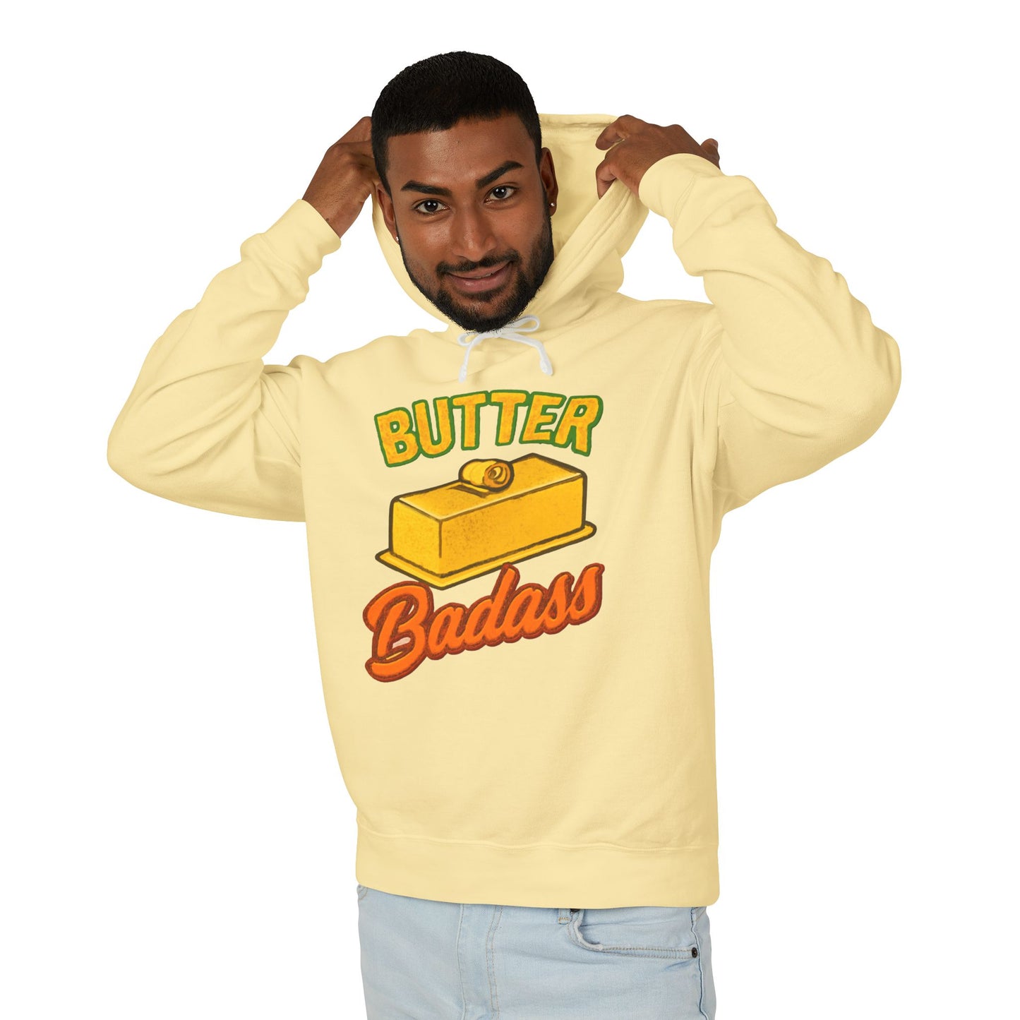 Butter Badass Hoodie - Fun Unisex Lightweight Sweatshirt, Gifts for Foodies, Casual Wear, Birthday, Kitchen Humor