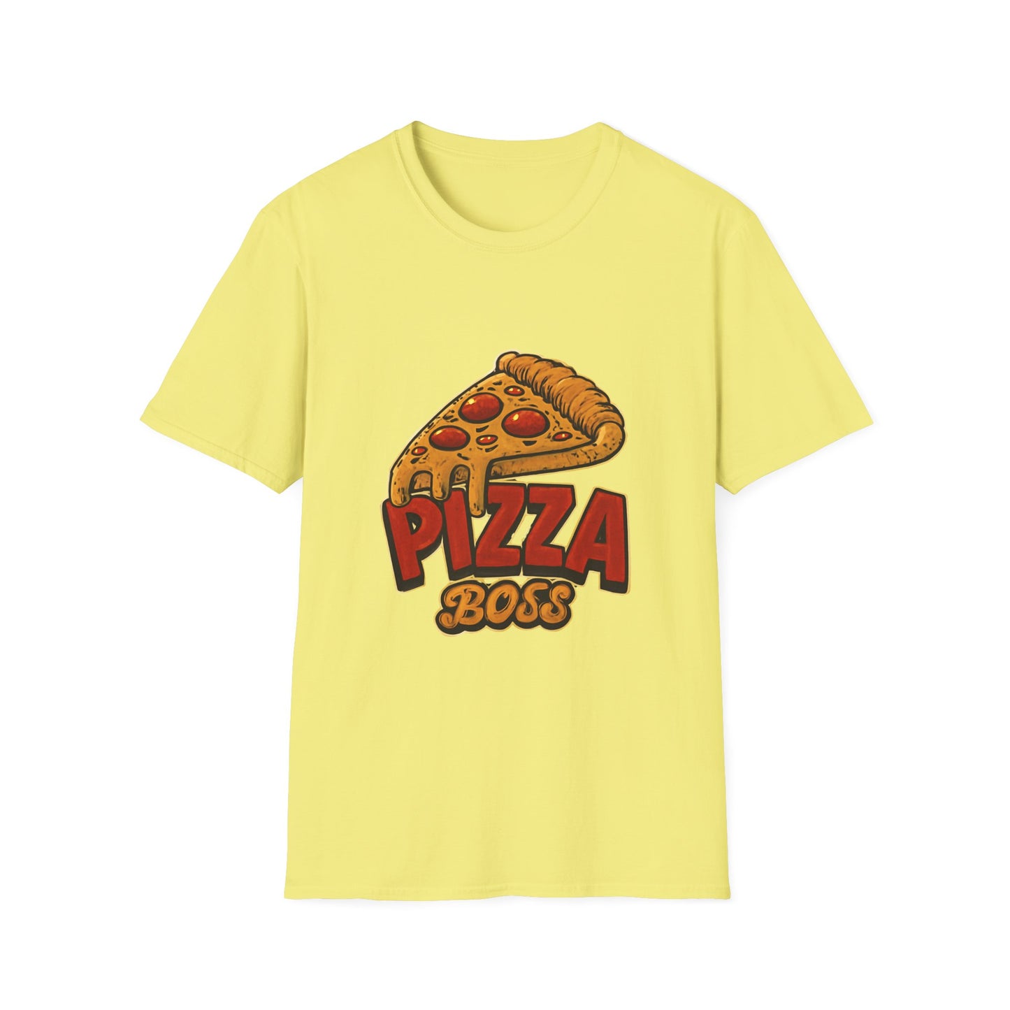 Pizza Boss Unisex Softstyle T-Shirt - Fun Foodie Gift, Casual Wear, Kitchen Enthusiast, Birthday Present, Pizza Lover Apparel
