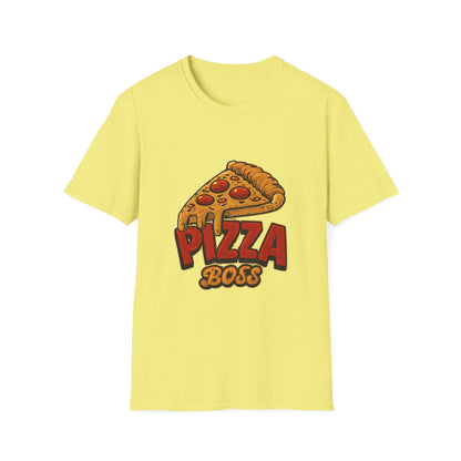 Pizza Boss Unisex Softstyle T-Shirt - Fun Foodie Gift, Casual Wear, Kitchen Enthusiast, Birthday Present, Pizza Lover Apparel