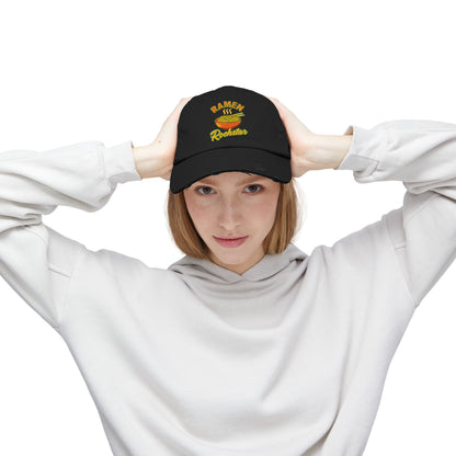 Unisex Ramen Rockstar Distressed Cap, Fun Hat, Gift for Foodies, Casual Wear, Streetwear Accessory, Unique Fashion