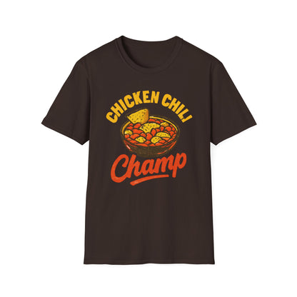 Chicken Chili Champ T-Shirt, Funny Cooking Shirt, Unisex Graphic Tee, Gift for Food Lovers, Casual Wear, Kitchen Humor