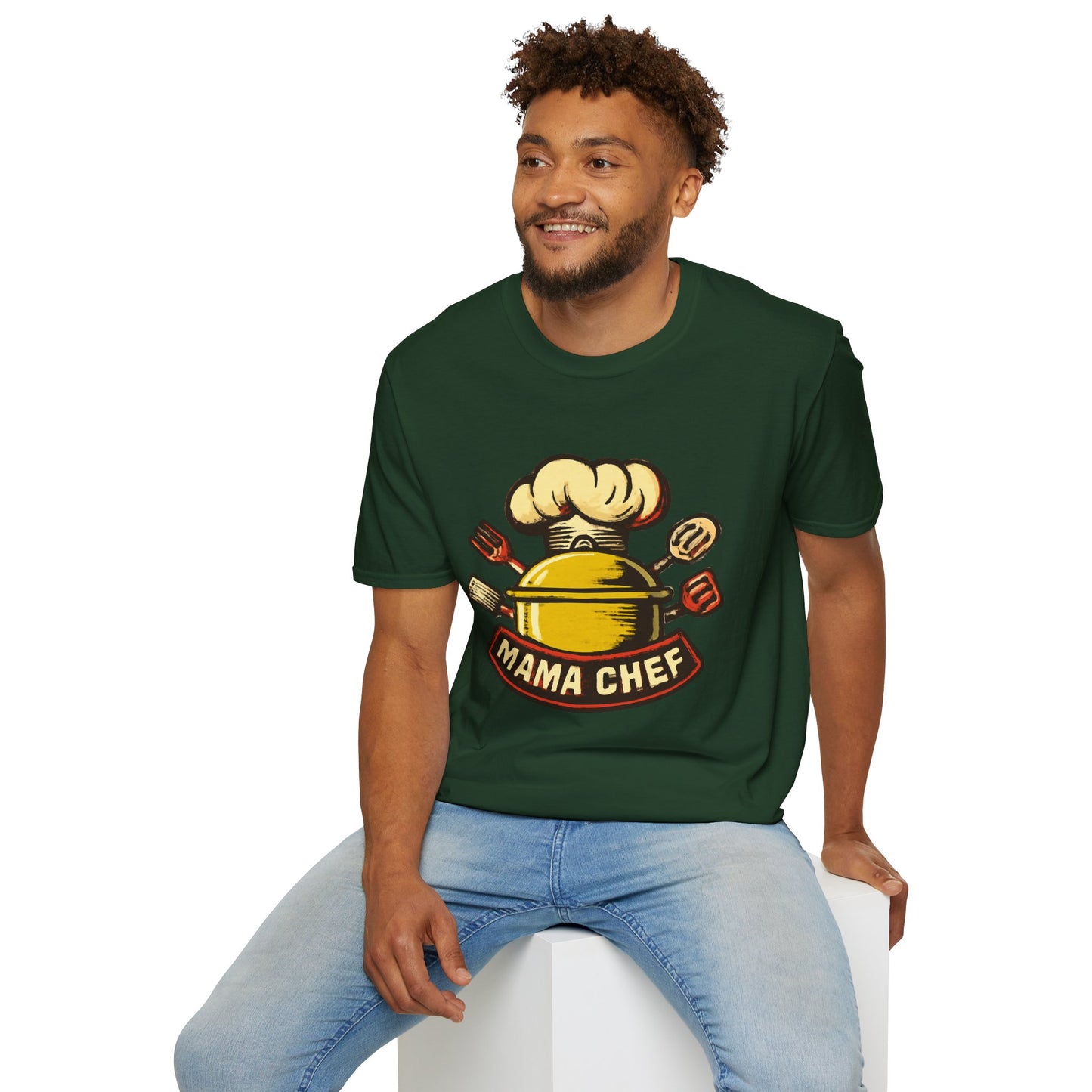 Mama Chef Unisex Softstyle T-Shirt, Cooking Gift, Foodie Apparel, Chef Shirt, Kitchen Lover Tee, Culinary Humor