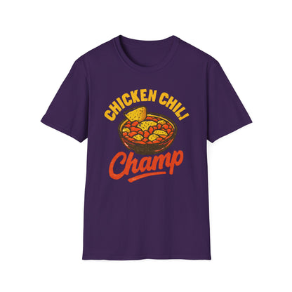Chicken Chili Champ T-Shirt, Funny Cooking Shirt, Unisex Graphic Tee, Gift for Food Lovers, Casual Wear, Kitchen Humor