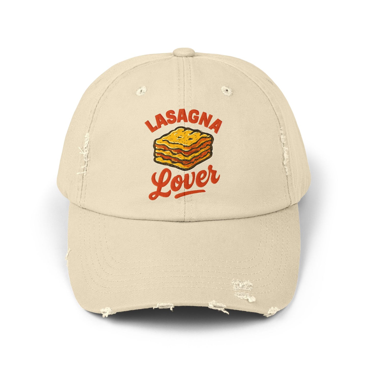 Lasagna Lover Distressed Cap | Fun Foodie Hat, Gift for Chefs, Cooking Enthusiasts, Casual Style Accessories, Foodie Fashion