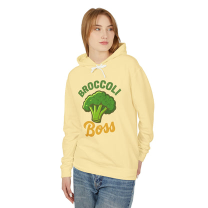 Broccoli Boss Unisex Lightweight Hoodie, Funny Sweatshirt, Vegan Gift, Plant-Based Apparel, Eco-Friendly Fashion, Perfect for Any Occasion