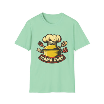 Mama Chef Unisex Softstyle T-Shirt, Cooking Gift, Foodie Apparel, Chef Shirt, Kitchen Lover Tee, Culinary Humor