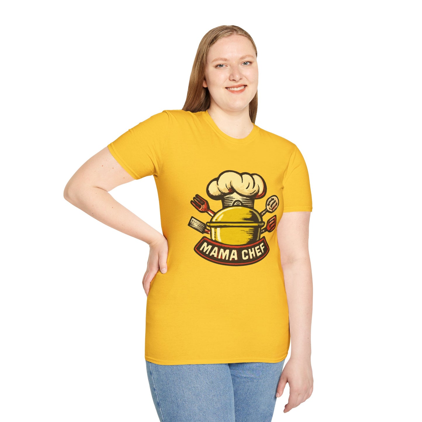 Mama Chef Unisex Softstyle T-Shirt, Cooking Gift, Foodie Apparel, Chef Shirt, Kitchen Lover Tee, Culinary Humor