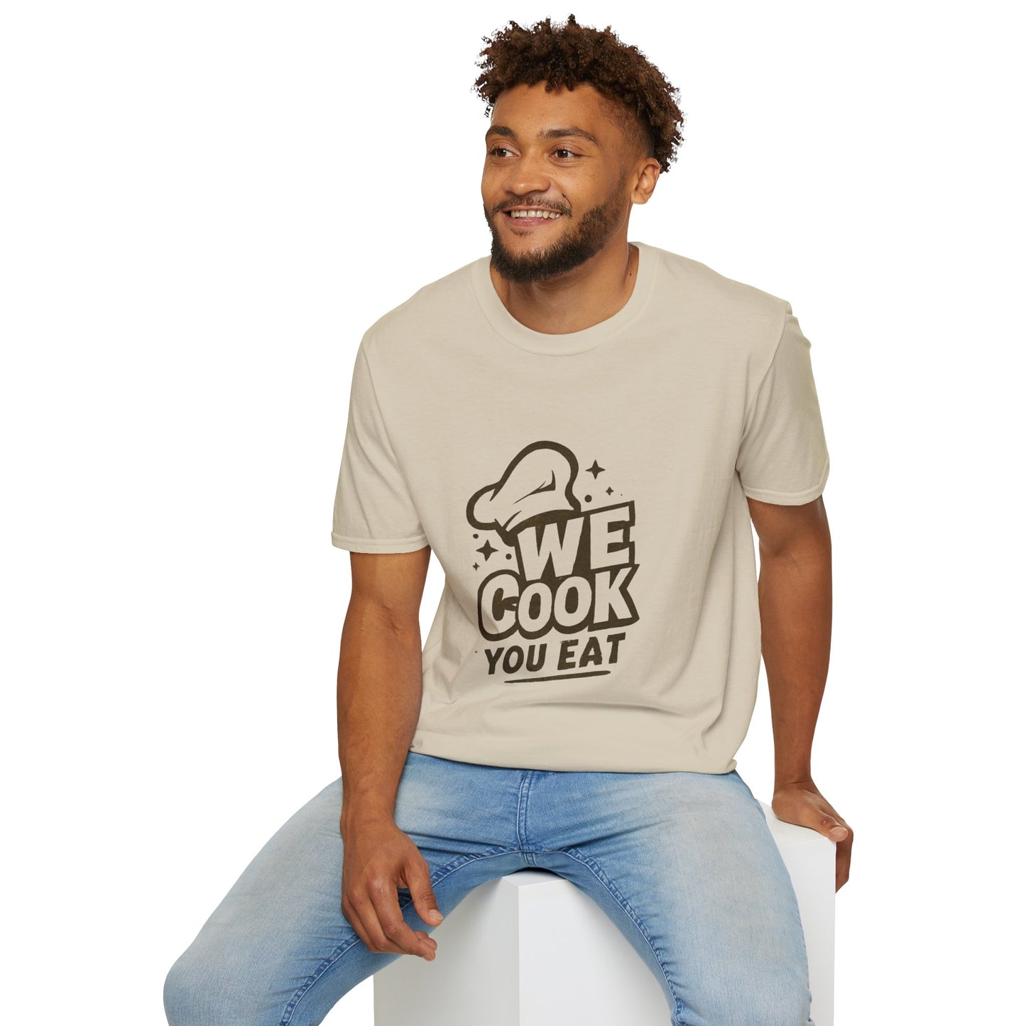 Chef's Humor T-Shirt, Funny Cooking Top, We Cook You Eat Tee, Gift for Foodies, Unisex Kitchen Shirt