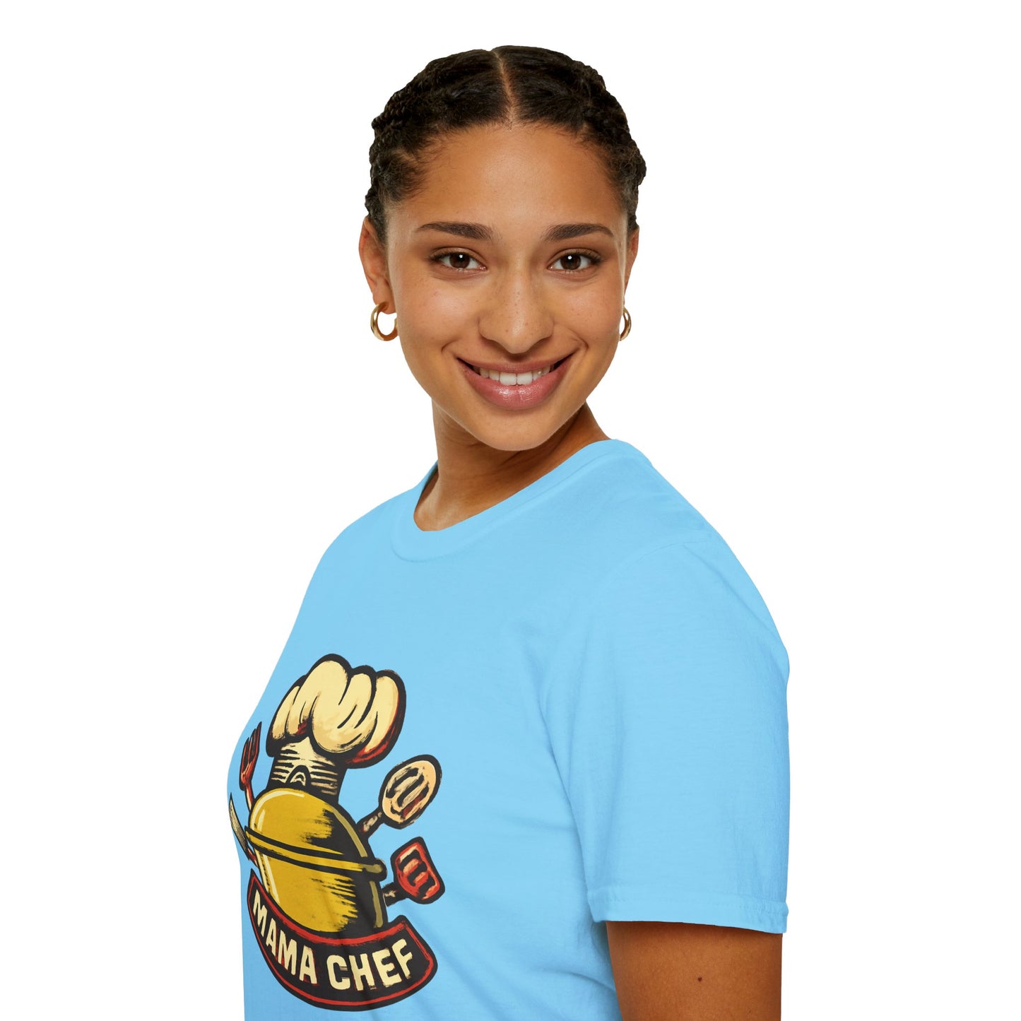 Mama Chef Unisex Softstyle T-Shirt, Cooking Gift, Foodie Apparel, Chef Shirt, Kitchen Lover Tee, Culinary Humor