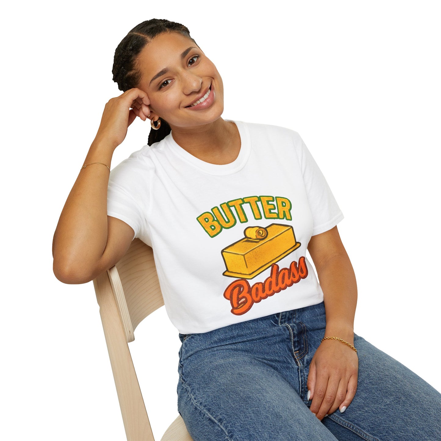Butter Badass Unisex T-Shirt | Funny Graphic Tee | Casual Wear for Foodies, Unique Gift for Birthdays, Funny Gift, Summer Style