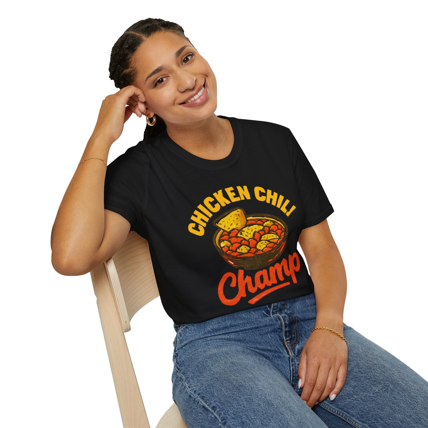 Chicken Chili Champ T-Shirt, Funny Cooking Shirt, Unisex Graphic Tee, Gift for Food Lovers, Casual Wear, Kitchen Humor