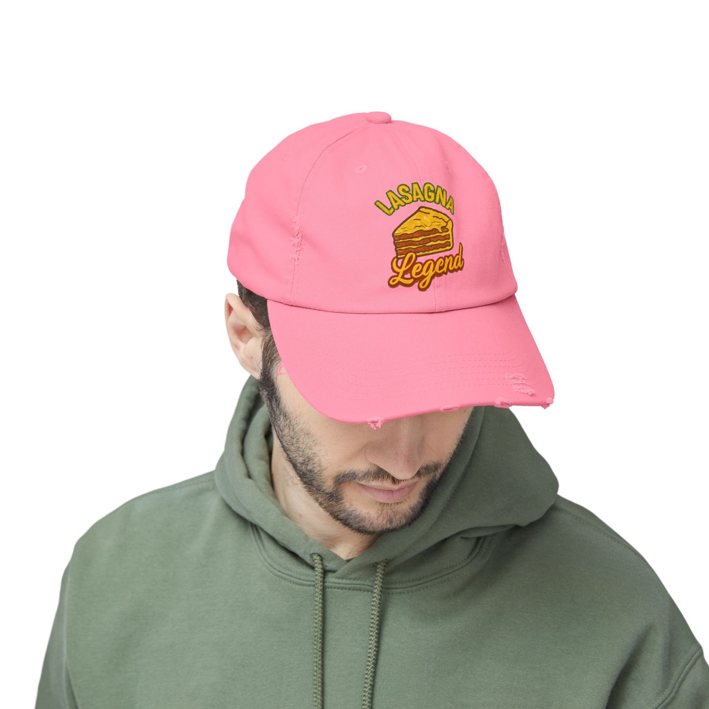 Lasagna Legend Unisex Distressed Cap, Funny Foodie Hat, Cooking Gift, Casual Wear, Culinary Humor, Cap for Food Lovers