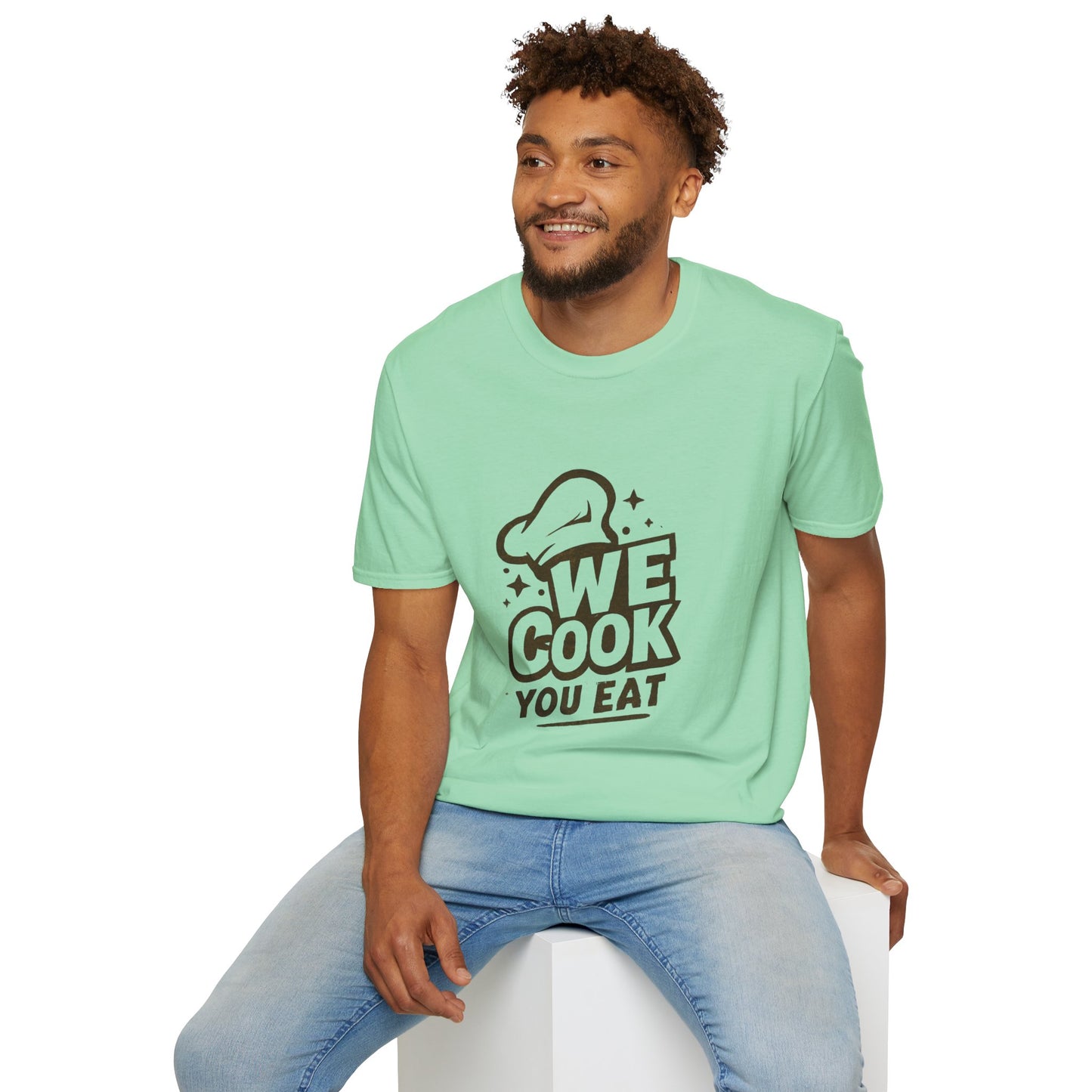 Chef's Humor T-Shirt, Funny Cooking Top, We Cook You Eat Tee, Gift for Foodies, Unisex Kitchen Shirt