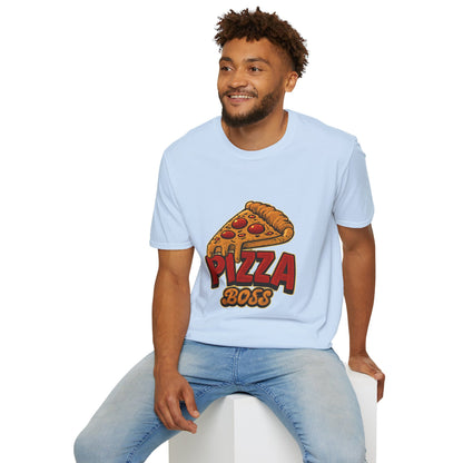 Pizza Boss Unisex Softstyle T-Shirt - Fun Foodie Gift, Casual Wear, Kitchen Enthusiast, Birthday Present, Pizza Lover Apparel