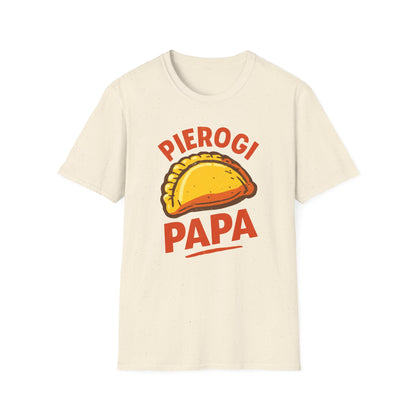 Pierogi Papa Unisex Softstyle T-Shirt, Funny Foodie Gift, Dad's Day Shirt, Family Gathering Apparel, Potluck Party Tee