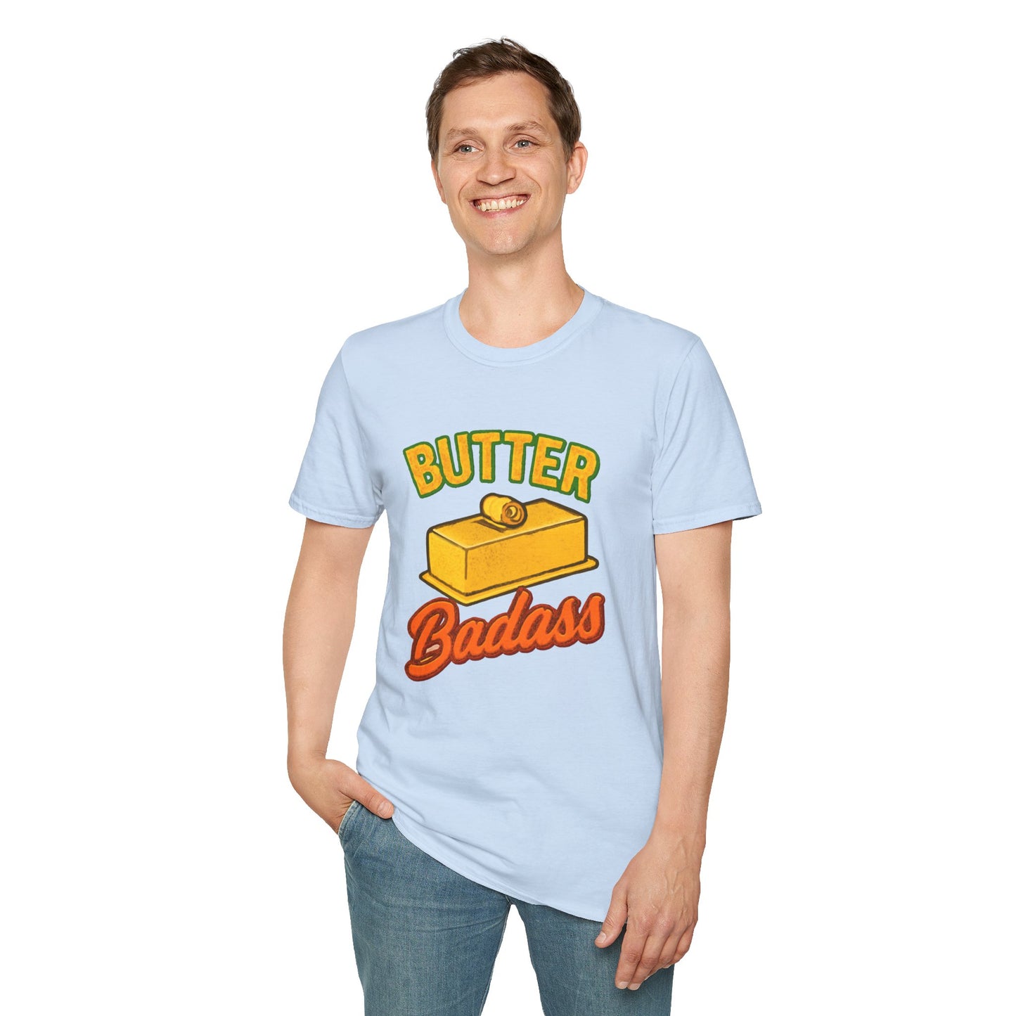 Butter Badass Unisex T-Shirt | Funny Graphic Tee | Casual Wear for Foodies, Unique Gift for Birthdays, Funny Gift, Summer Style